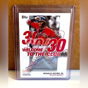 Ronald Acuña Jr. 30/30 Club Auto’d Parallel SSP #d/25